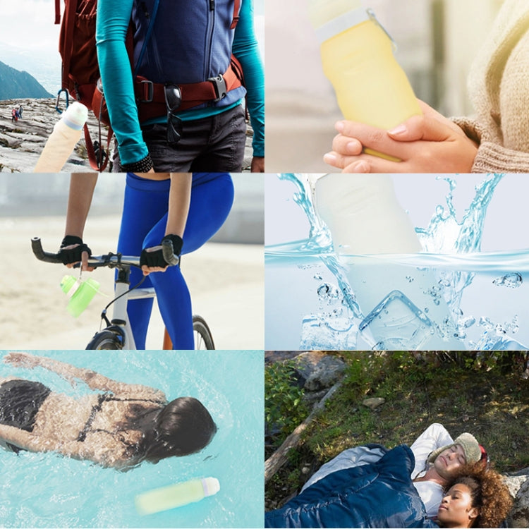 Outdoor Travel Creative Color Changing Temperature Sensor Silicone Folding Water Bottle Cup, Capacity: 600ml, Random Color Delivery