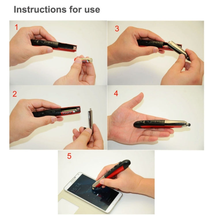 PR-08 2.4G Innovative Pen-style Handheld Wireless Smart Mouse, Support Windows 8 / 7 / Vista / XP /  2000 / Android / Linux / Mac OS. , Effective Distance: 10m