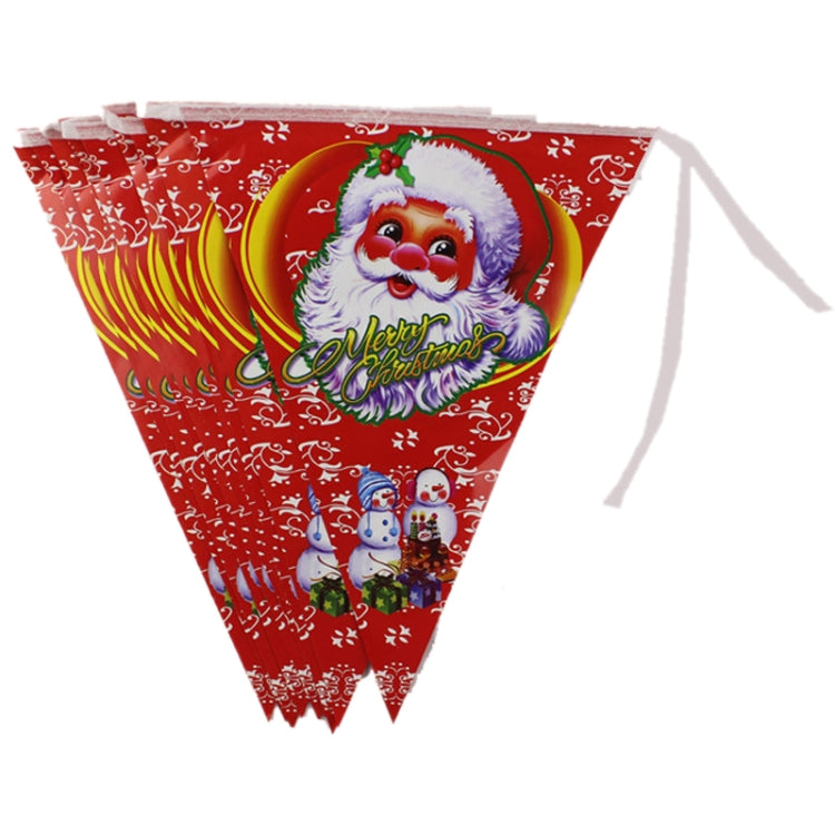 10 Sets Christmas Scene Decoration Triangle Paper Flags Non-woven Fabric Hanging Banners