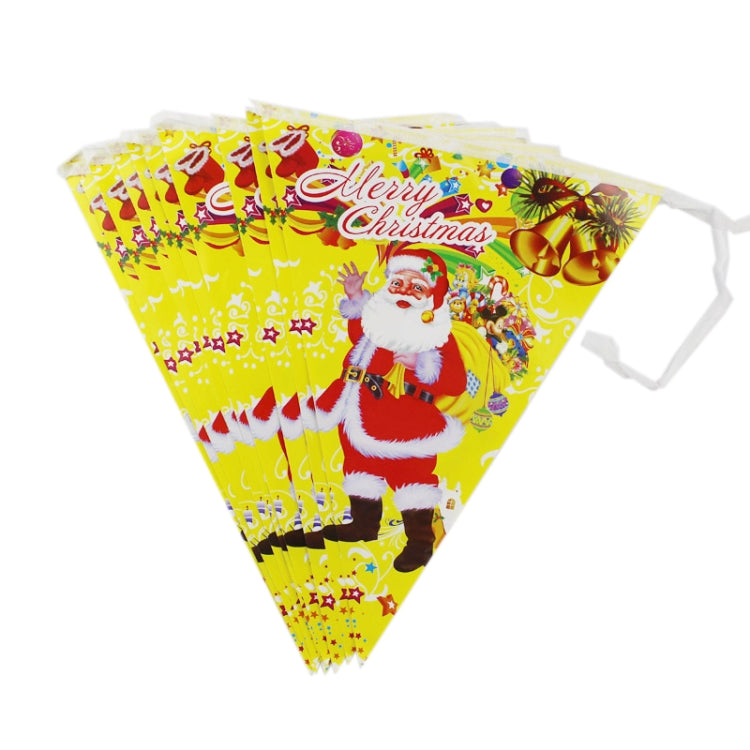 10 Sets Christmas Scene Decoration Triangle Paper Flags Non-woven Fabric Hanging Banners