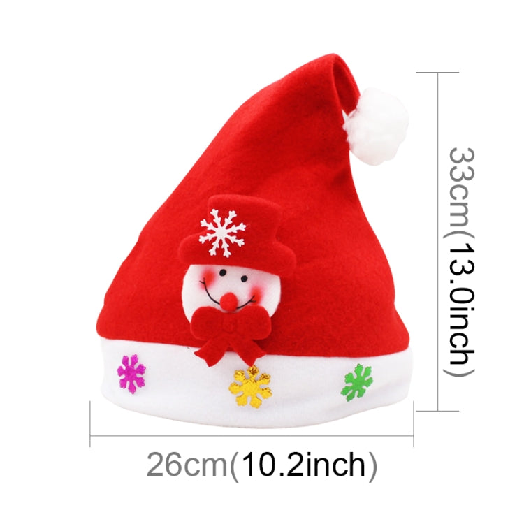 5 PCS Christmas Decoration Napped Fabric Santa Hat Applique Pattern Children Dressing Up Christmas Hat, Random Pattern Delivery