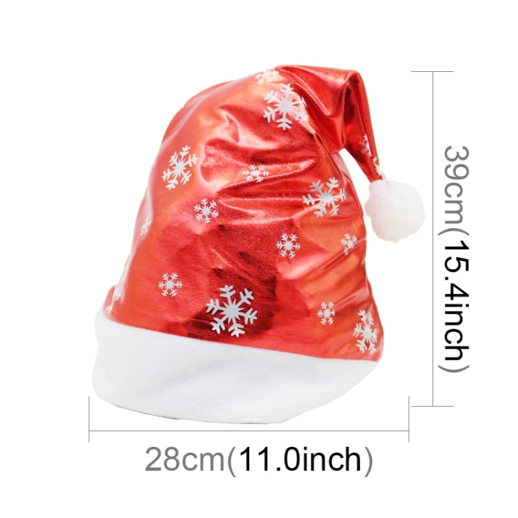 Christmas Decoration Bright Cloth Santa Hat Snowflakes Pattern Adult Dressing Up Christmas Hat, Random Pattern Delivery