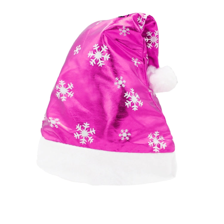 Christmas Decoration Bright Cloth Santa Hat Snowflakes Pattern Adult Dressing Up Christmas Hat, Random Pattern Delivery