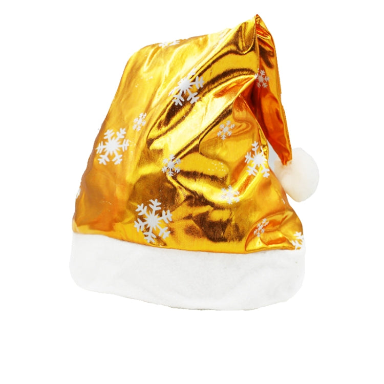 Christmas Decoration Bright Cloth Santa Hat Snowflakes Pattern Adult Dressing Up Christmas Hat, Random Pattern Delivery
