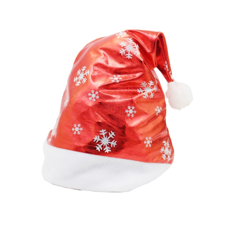 Christmas Decoration Bright Cloth Santa Hat Snowflakes Pattern Adult Dressing Up Christmas Hat, Random Pattern Delivery