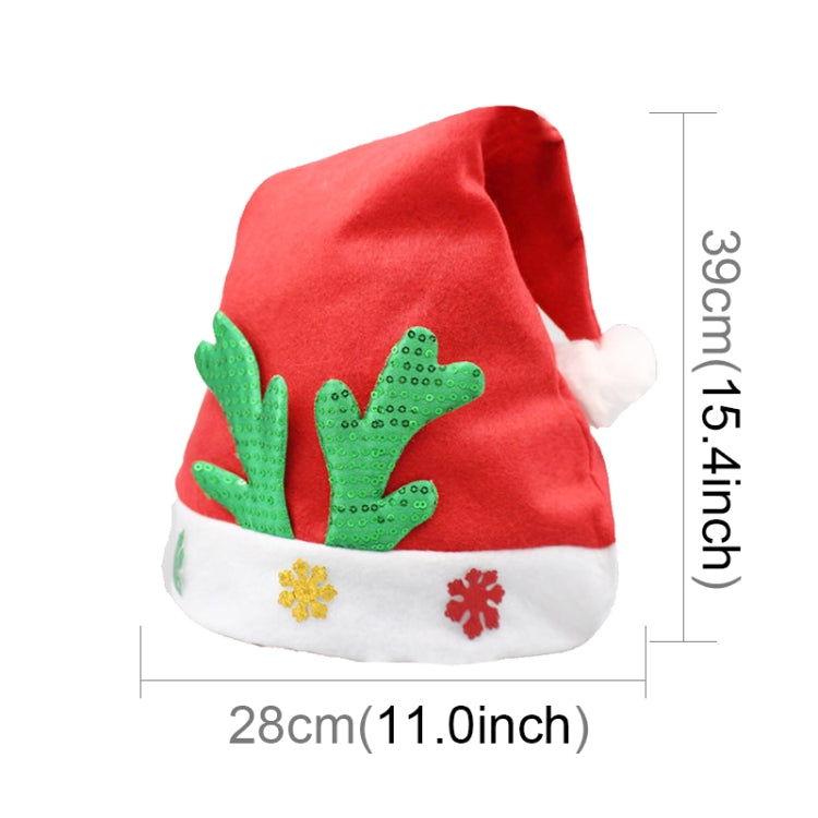 Christmas Decoration Non-woven Fabric Santa Hat Deer Horn Pattern Adult Dressing Up Christmas Hat, Random Pattern Delivery