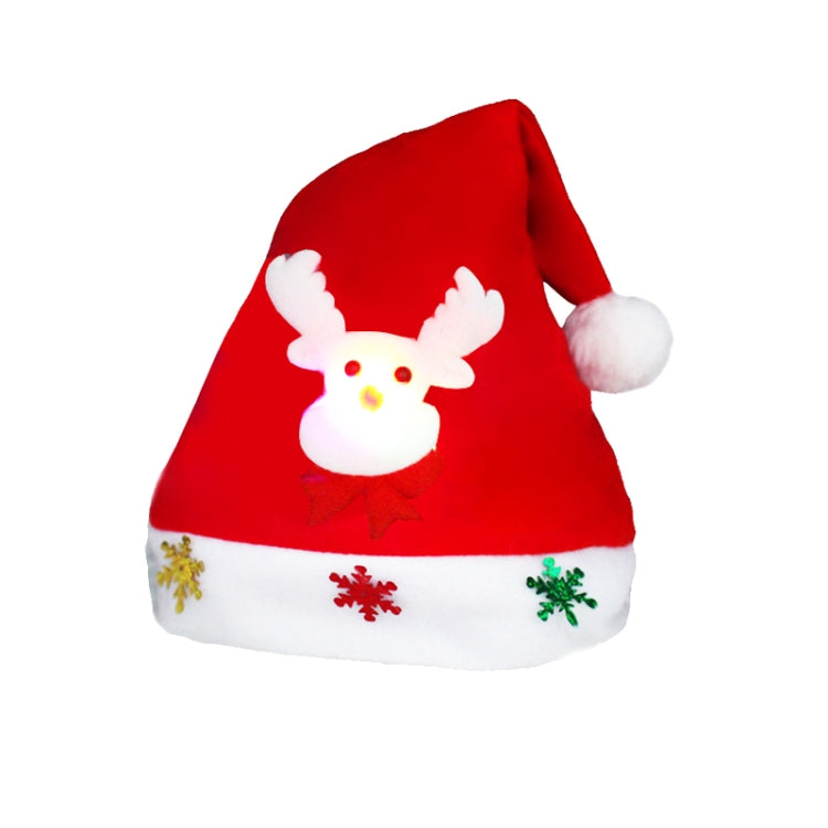 Christmas Decoration Napped Fabric Santa Hat Luminescent Children Dressing Up Christmas Hat, Random Pattern Delivery