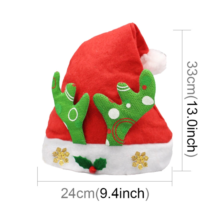 Christmas Decoration Non-woven Fabric Santa Hat Deer Horn Pattern Children Dressing Up Christmas Hat, Random Pattern Delivery
