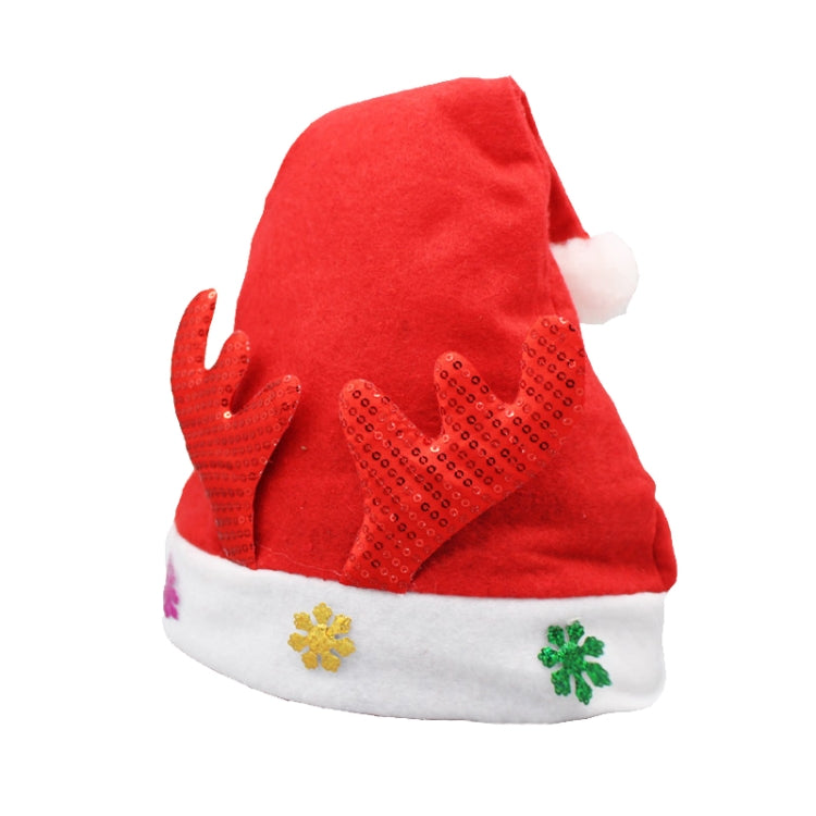 Christmas Decoration Non-woven Fabric Santa Hat Deer Horn Pattern Children Dressing Up Christmas Hat, Random Pattern Delivery