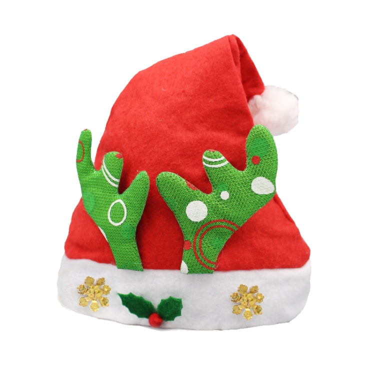 Christmas Decoration Non-woven Fabric Santa Hat Deer Horn Pattern Children Dressing Up Christmas Hat, Random Pattern Delivery