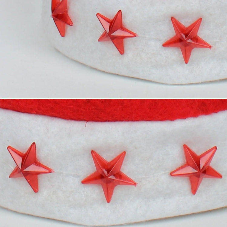 Christmas Decoration Napped Fabric Santa Hat Light Five-pointed Stars Pattern Children Dressing Up Christmas Hat, Random Pattern Delivery