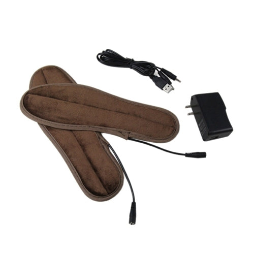 USB Electric Powered Heated Insoles Keep Feet Warm Pad with USB Cable & Power Adapter, Size: 35-36 yard(Brown)