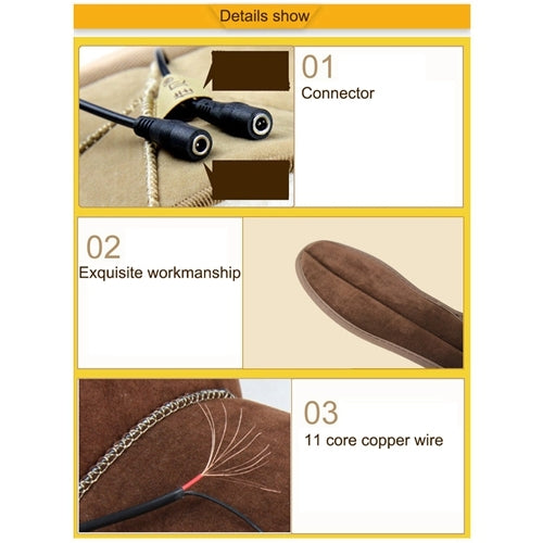 USB Electric Powered Heated Insoles Keep Feet Warm Pad with USB Cable & Power Adapter, Size: 35-36 yard(Brown)