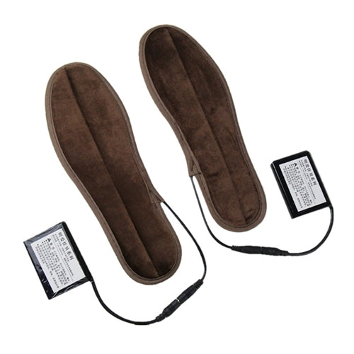 Lithium Battery Powered & Rechargeable Heated Insoles Keep Feet Warm Pad, Keep Warm 8-9 hours, Size: 35-36 yard(Brown)