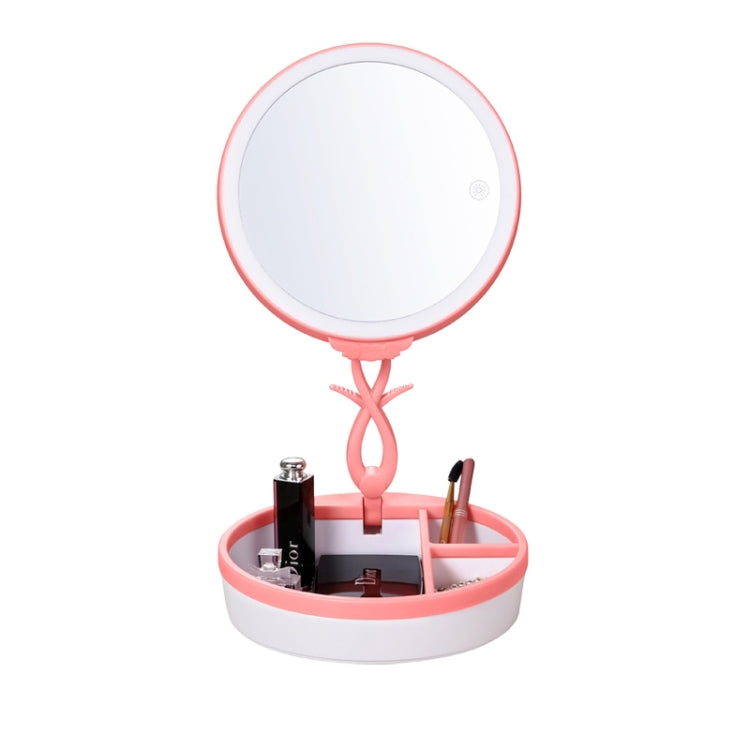 Multi-function Fashion Touch Switch USB Charging Colorful Makeup Mirror LED Desk Lamp Atmosphere Light with Storage Box, DC 5V
