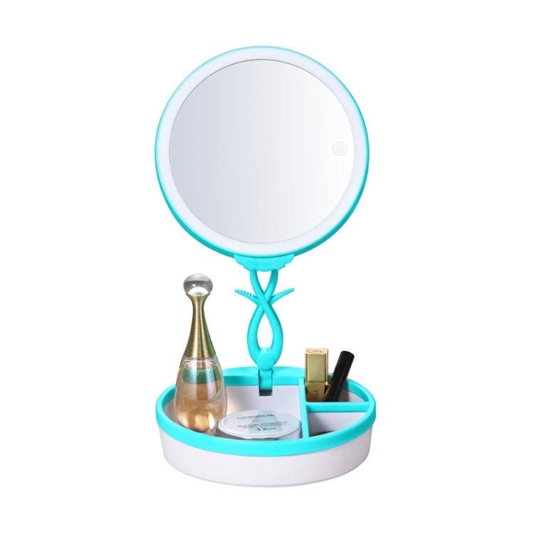 Multi-function Fashion Touch Switch USB Charging Colorful Makeup Mirror LED Desk Lamp Atmosphere Light with Storage Box, DC 5V