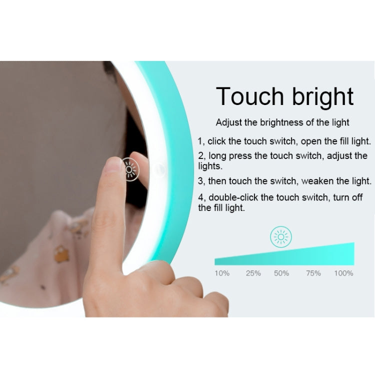 Multi-function Fashion Touch Switch USB Charging Colorful Makeup Mirror LED Desk Lamp Atmosphere Light with Storage Box, DC 5V