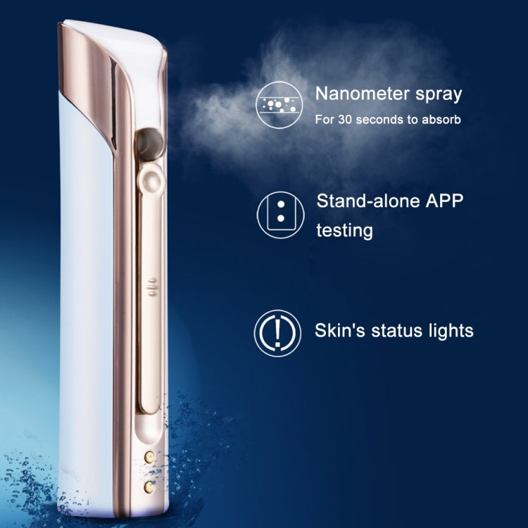 Portable Handy Smart Nano Facial SPA Mist Sprayer, Skin Test / Nano Spray / APP / Rechargeable Moisturizing and Hydrating(Pink)
