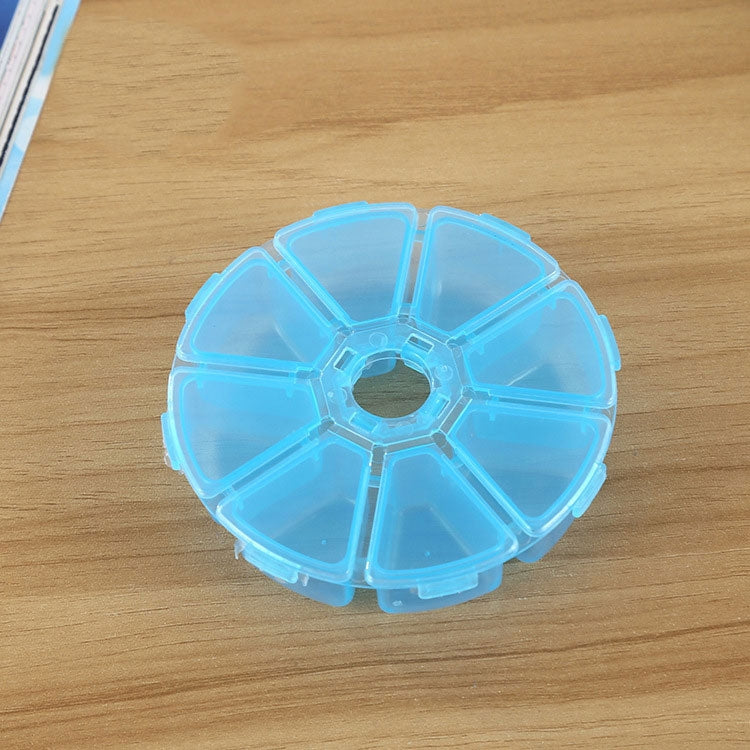 10 PCS Round 8 Slots Plastic Box Organizer Storage Container for Crystal Jewelry Earring Small Accessories