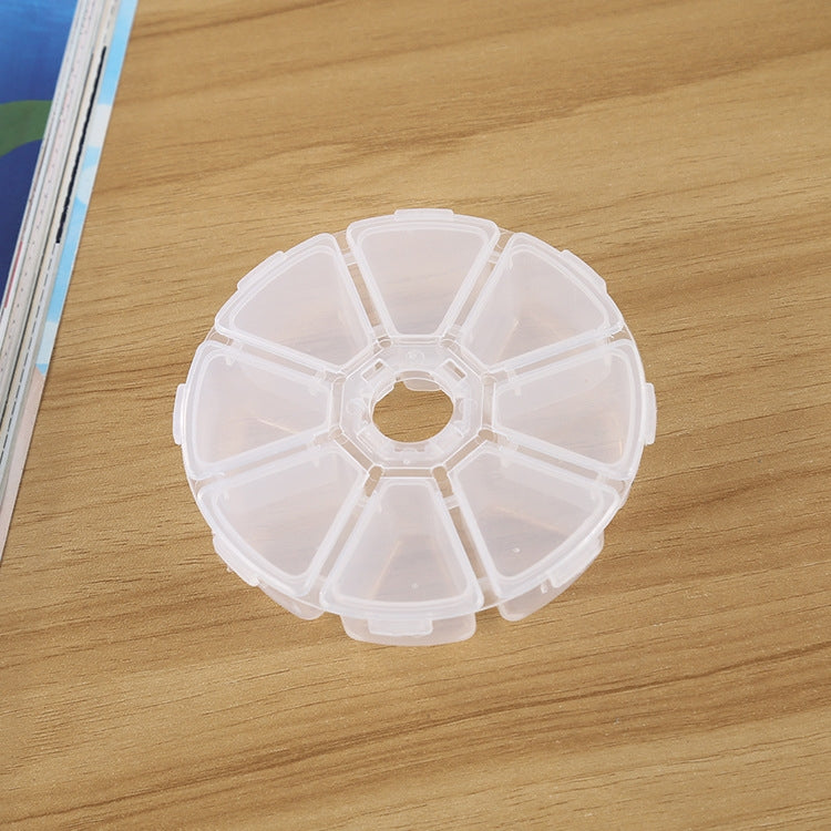 10 PCS Round 8 Slots Plastic Box Organizer Storage Container for Crystal Jewelry Earring Small Accessories