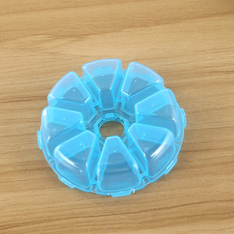 10 PCS Round 8 Slots Plastic Box Organizer Storage Container for Crystal Jewelry Earring Small Accessories