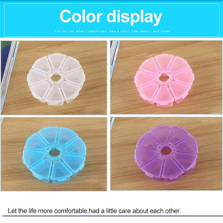 10 PCS Round 8 Slots Plastic Box Organizer Storage Container for Crystal Jewelry Earring Small Accessories