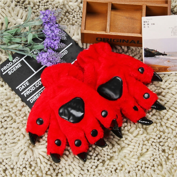 One Pair Christmas Gift Cute Cartoon Dinosaur Claw Winter Warm Gloves