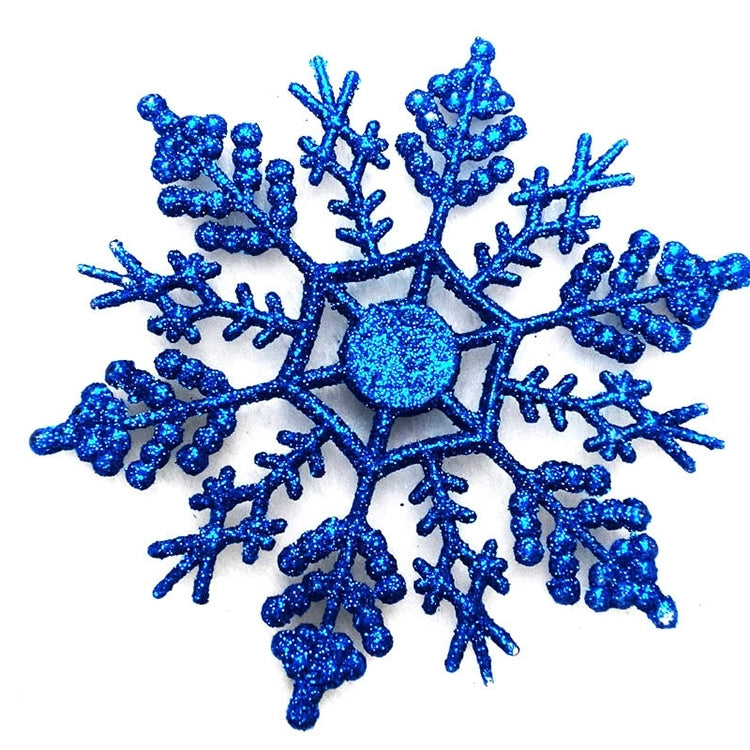 12 PCS Christmas Tree Ornaments Acrylic Snowflake Pieces Decorative Pendant Loose Powder, Diameter: 10cm