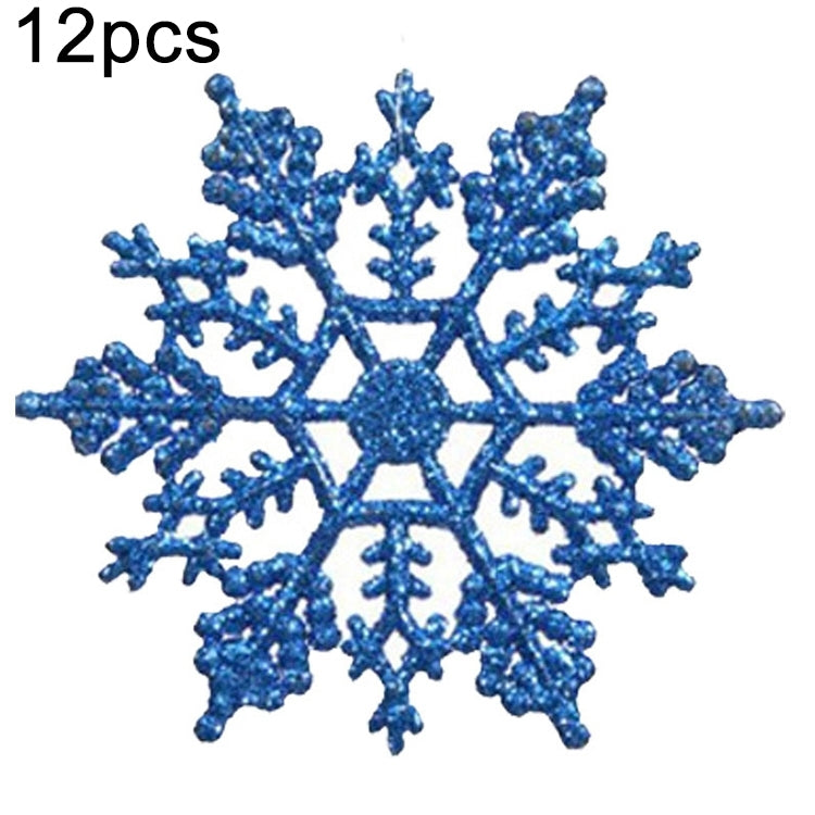 12 PCS Christmas Tree Ornaments Acrylic Snowflake Pieces Decorative Pendant Loose Powder, Diameter: 10cm