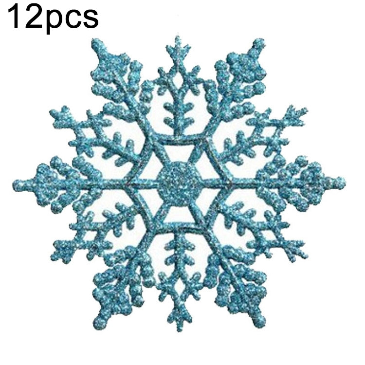 12 PCS Christmas Tree Ornaments Acrylic Snowflake Pieces Decorative Pendant Loose Powder, Diameter: 10cm