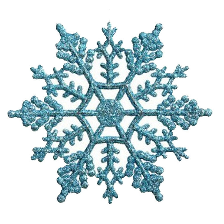 12 PCS Christmas Tree Ornaments Acrylic Snowflake Pieces Decorative Pendant Loose Powder, Diameter: 10cm