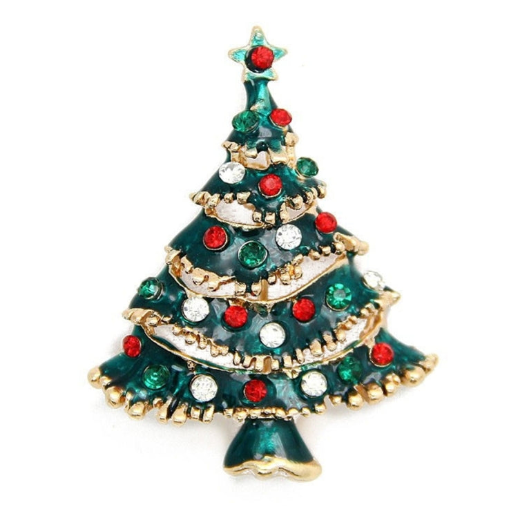 Christmas Tree Multi-color Wreath Electroplating Brooch Pins Women Fashion Brooch