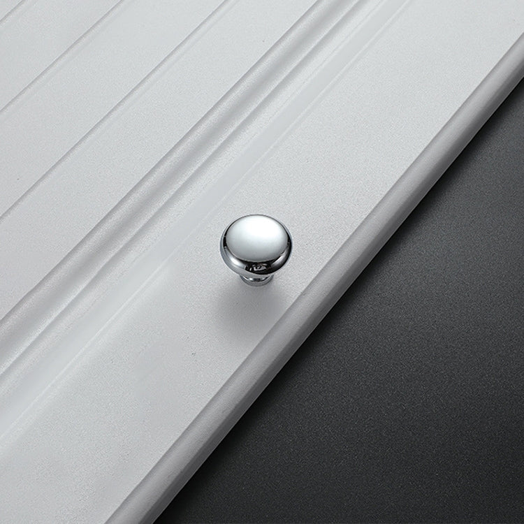 5 PCS 4203 Bright Chrome Single Hole Solid Zinc Alloy Round Handle for Cabinet Wardrobe Drawer Door