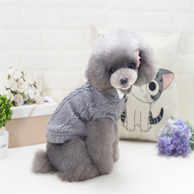 New Style Pet Dogs Knitting Sweater Warm Cashmere Both Feet Hooded Sweater with Button, Size: XXL, Bust: 52cm, Neck: 35cm