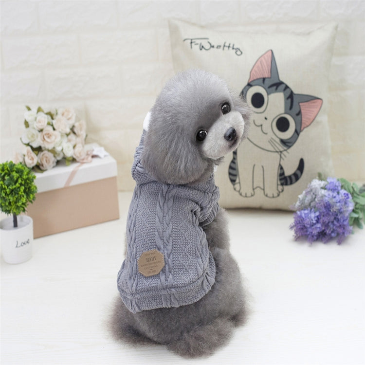 New Style Pet Dogs Knitting Sweater Warm Cashmere Both Feet Hooded Sweater with Button, Size: XXL, Bust: 52cm, Neck: 35cm