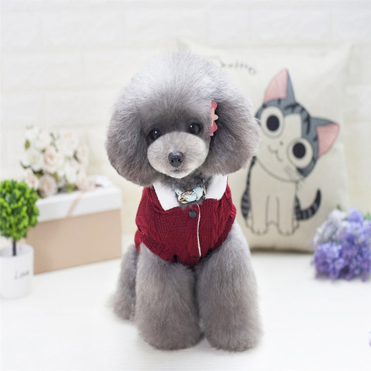 New Style Pet Dogs Knitting Sweater Warm Cashmere Both Feet Hooded Sweater with Button, Size: XXL, Bust: 52cm, Neck: 35cm