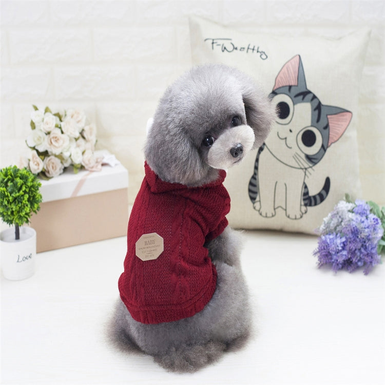 New Style Pet Dogs Knitting Sweater Warm Cashmere Both Feet Hooded Sweater with Button, Size: XXL, Bust: 52cm, Neck: 35cm