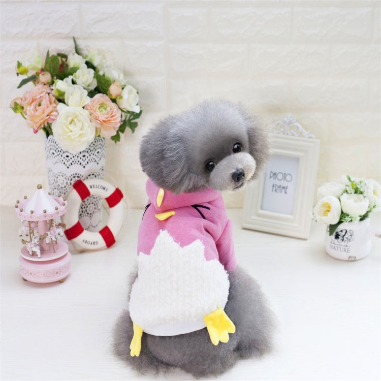 New Style Pet Dogs Clothes Double Colors Cartoon Chicken Both Feet Warm Hooded Cotton-padded Clothes, Size: M, Bust: 37cm, Neck: 26cm