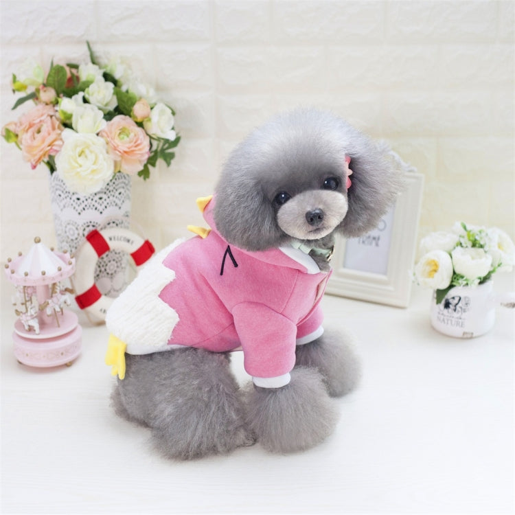 New Style Pet Dogs Clothes Double Colors Cartoon Chicken Both Feet Warm Hooded Cotton-padded Clothes, Size: S, Bust: 32cm, Neck: 23cm