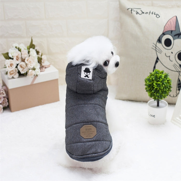 New Style Pet Dogs Clothes Moustache Both Feet Warm Plush Hooded Coat , Size: XL, Bust: 47cm, Neck: 32cm