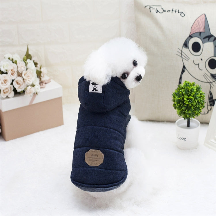 New Style Pet Dogs Clothes Moustache Both Feet Warm Plush Hooded Coat , Size: XL, Bust: 47cm, Neck: 32cm