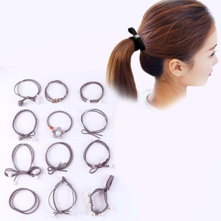 12 PCS/Boxed Simple Creative Lady Pearl Bowknot Style Hair Band