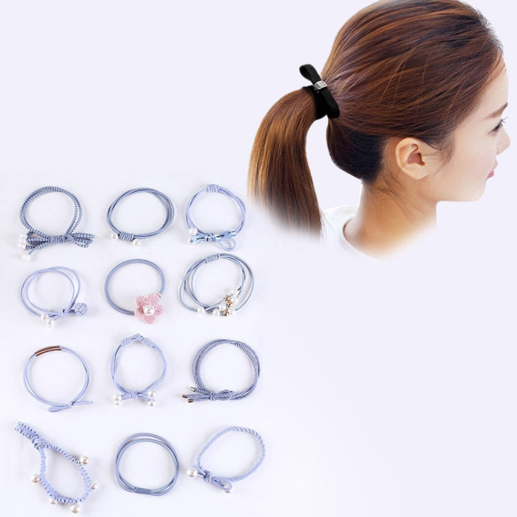 12 PCS/Boxed Simple Creative Lady Pearl Bowknot Style Hair Band