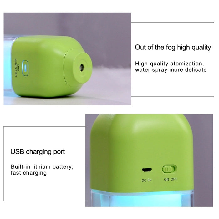 130ML Mini Portable Energy Bottle Shape USB LED Colourful Night Light Humidification Air Humidifier for Home / Office / Car