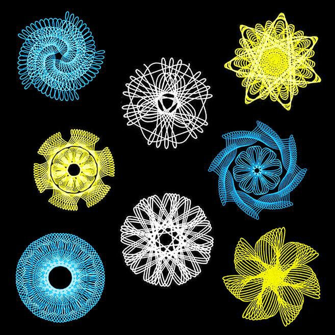 12 in 1 Creative Toy Large Scale Spirograph Drawing Ruler & Chalk Set