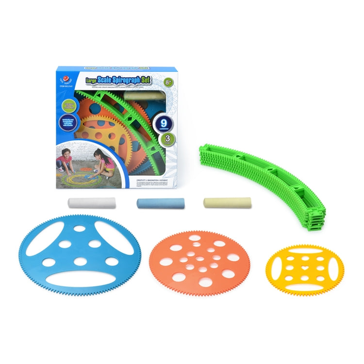 12 in 1 Creative Toy Large Scale Spirograph Drawing Ruler & Chalk Set