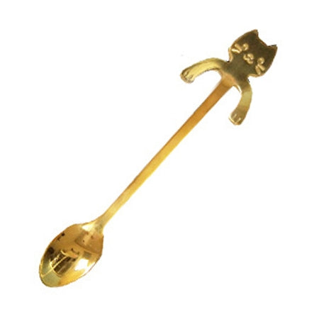 4 PCS Creative Cartoon Cat Style Stainless Steel Spoon Color Mixing Set, Length: 11.3cm