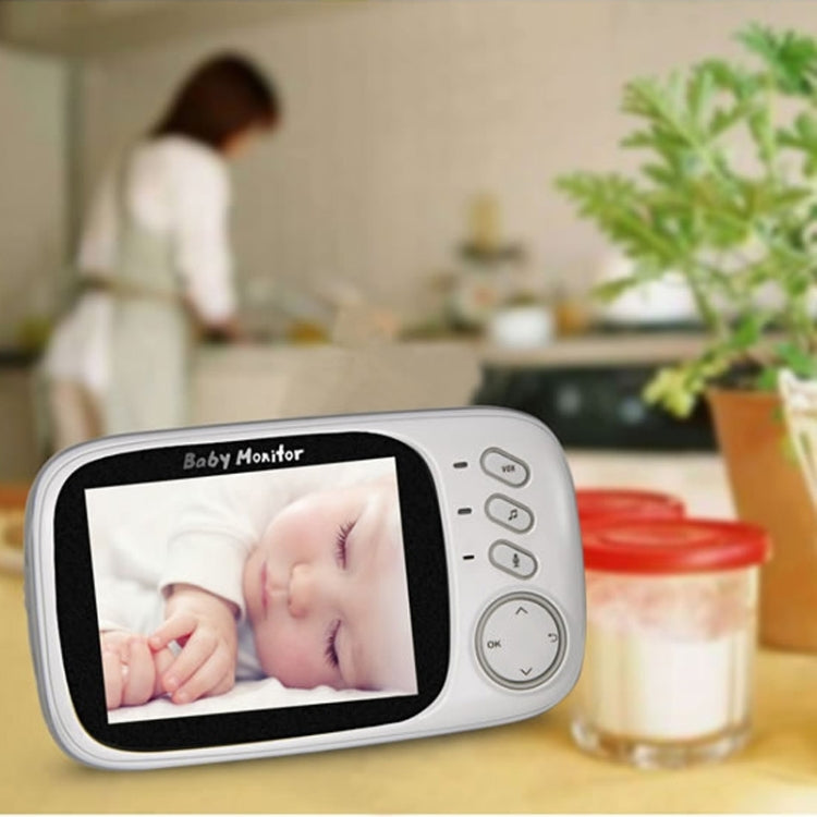 VB603 3.2 inch LCD 2.4GHz Wireless Surveillance Camera Baby Monitor, Support Two Way Talk Back, Night Vision(White)
