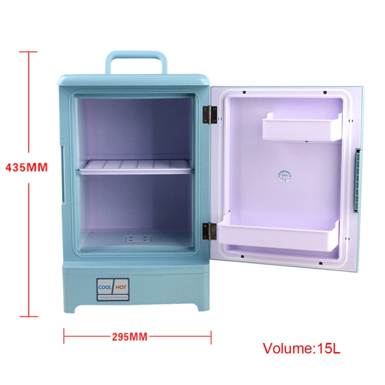 Freecool CW-15L 38W 15L Portable Vehicle Auto Freezer Mini Cooling and Heating Dual-use Refrigerator with Handle for Car and Home, US Plug, AC 220V(Blue)