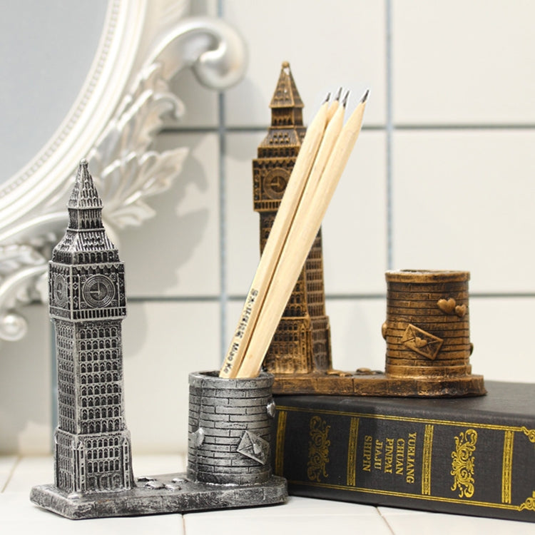Creative Retro Resin Big Ben Pen Container School Stationery Life Office Supplies, Random Color Delivery